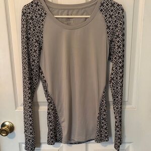Jockey Gray and Black Patterned Long Sleeve Top